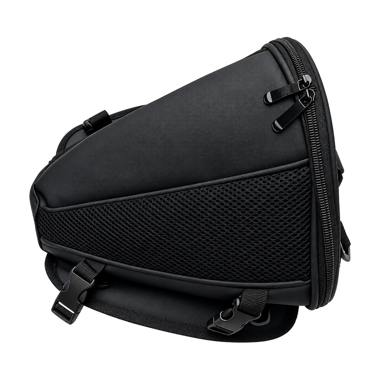 Riding Gear - Black Polyester Motorcycle Trunk Bag with