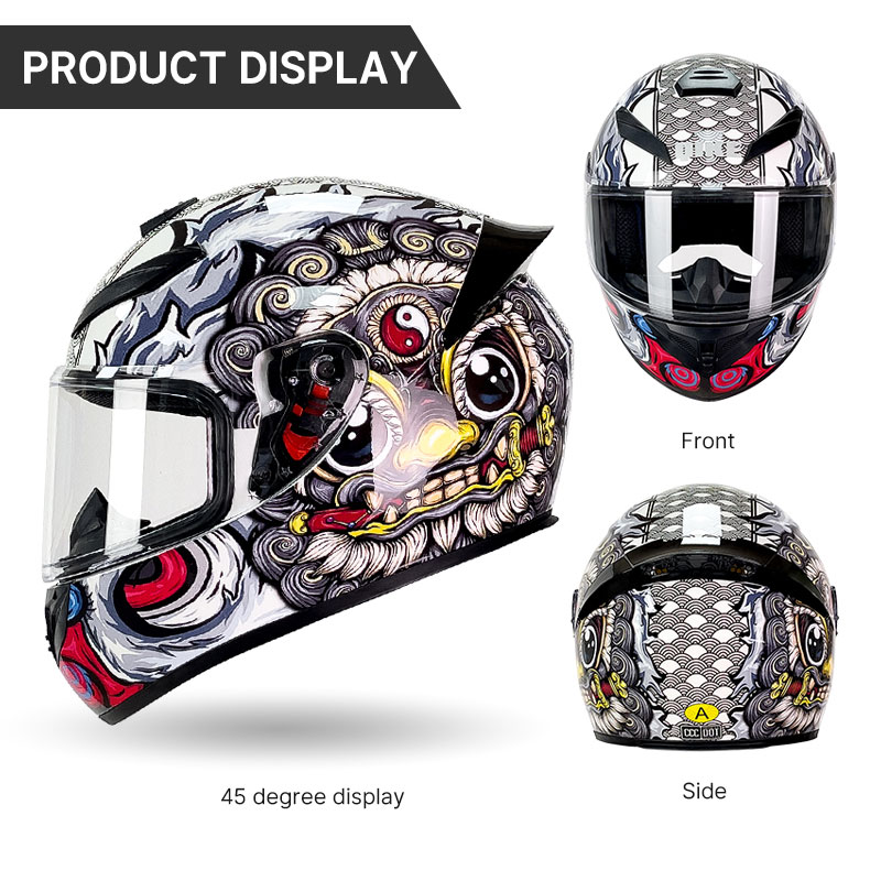 High-Definition Nezha Pattern  - Full Face Motorcycle Helmet With Bluetooth review and price